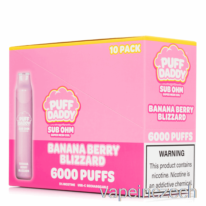 [10-balení] Puff Daddy 6000 Jednorázové Vape Pero